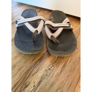 Merrell Siren Q2 Flip Flops Women's 9 Beige/Brown Waterproof Sandals